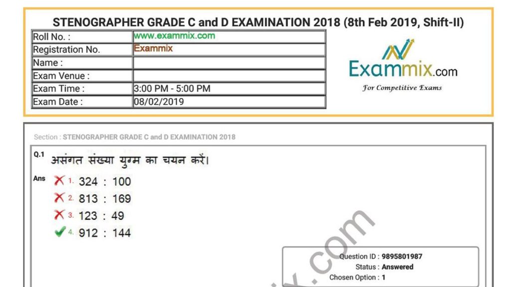 Ssc Stenographer Question Paper 2019 Pdf Hindi English All