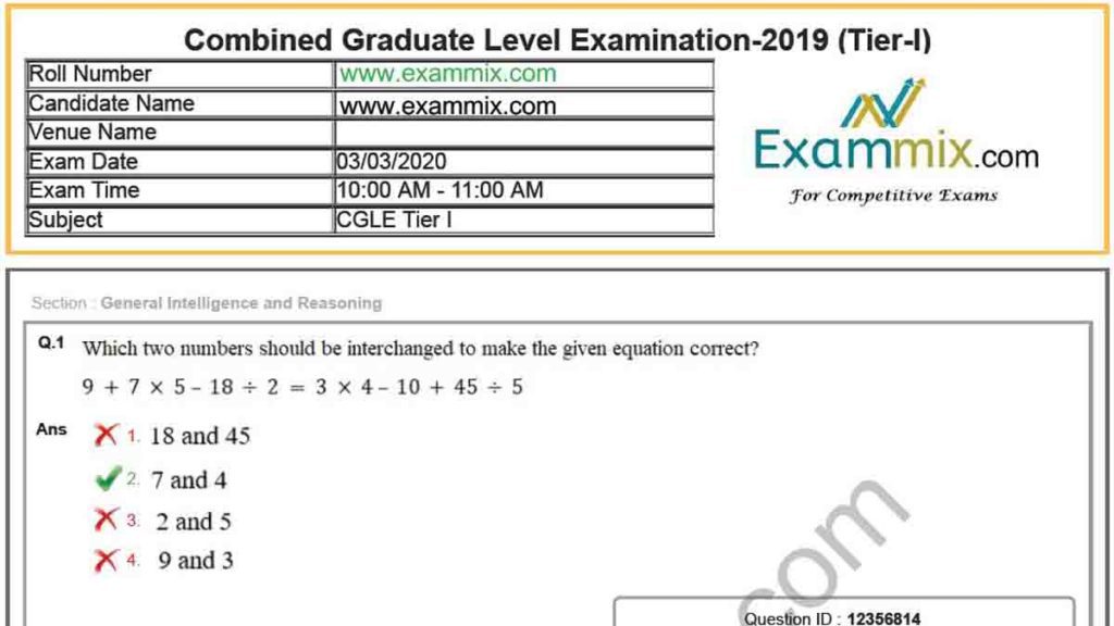 ssc cgl reasoning questions with answers