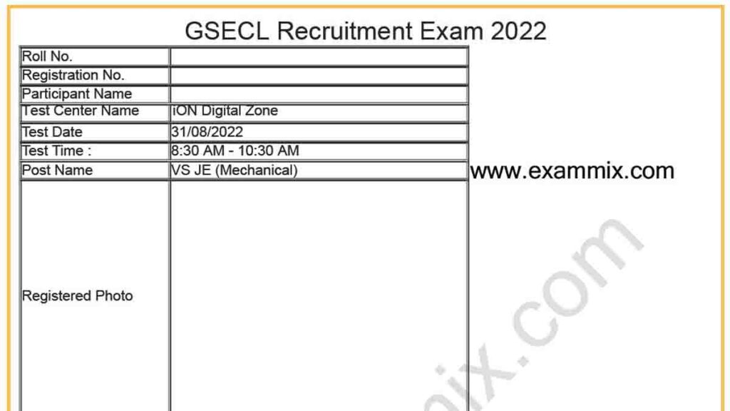 GSECL JE Question Paper 2022 Mechanical & Civil