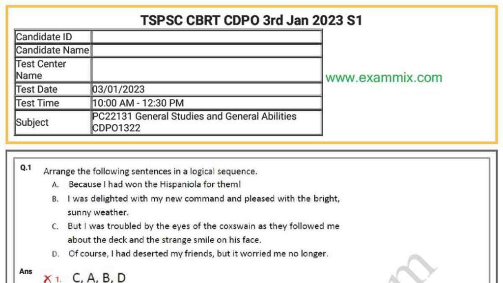 CDPO Question Paper PDF