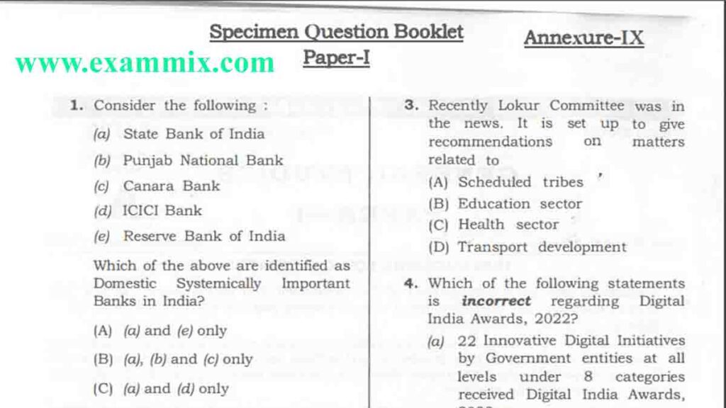 Manipur Prelims Question Paper 2023 PDF