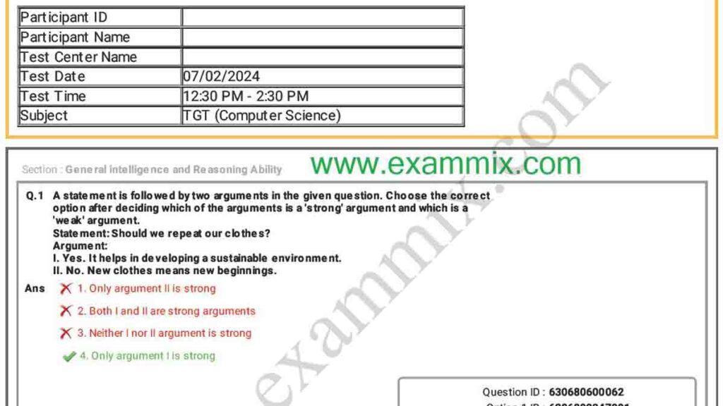 DSSSB TGT Computer Science Question Paper 2024 English