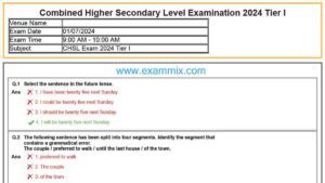 SSC CHSL Question Paper 2024